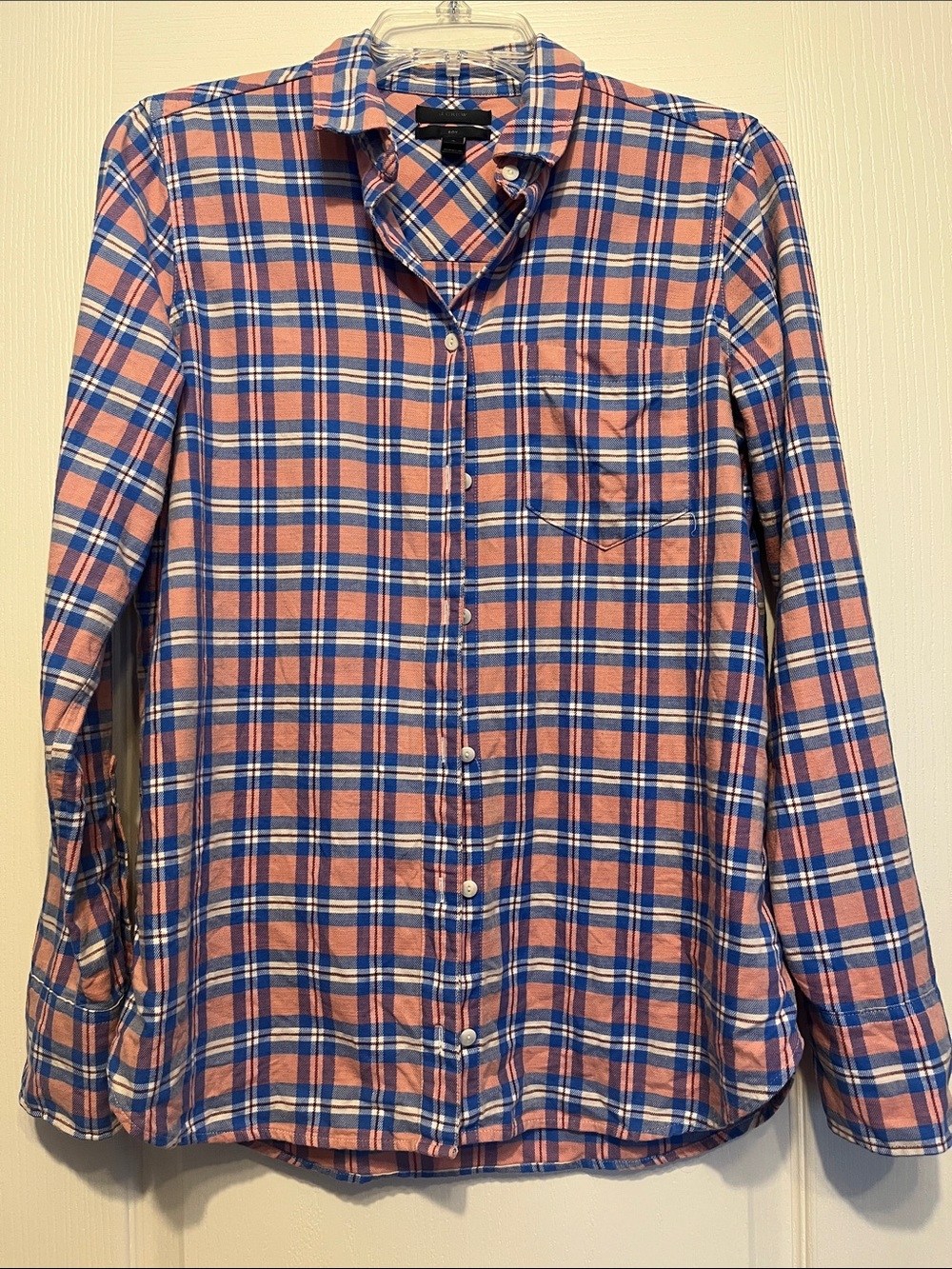 🌸2/20 J.Crew “The Boy Shirt” Pink Plaid 100% Cotton Preppy Coastal Size 4 - Picture 2 of 9